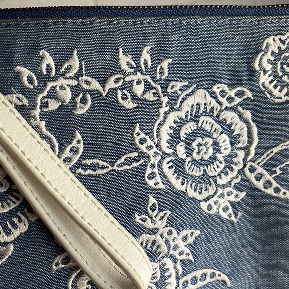 TALBOTS BUNDLE DRESS AND WRISTLET NAVY BLUE WHITE STITCH SHEATH SIZE LP - Picture 3 of 16